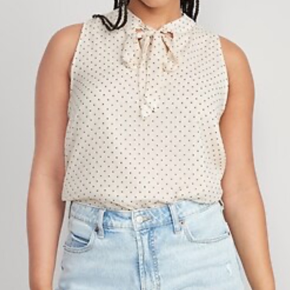 Adriana Papell Polka Dot Sleeveless Top